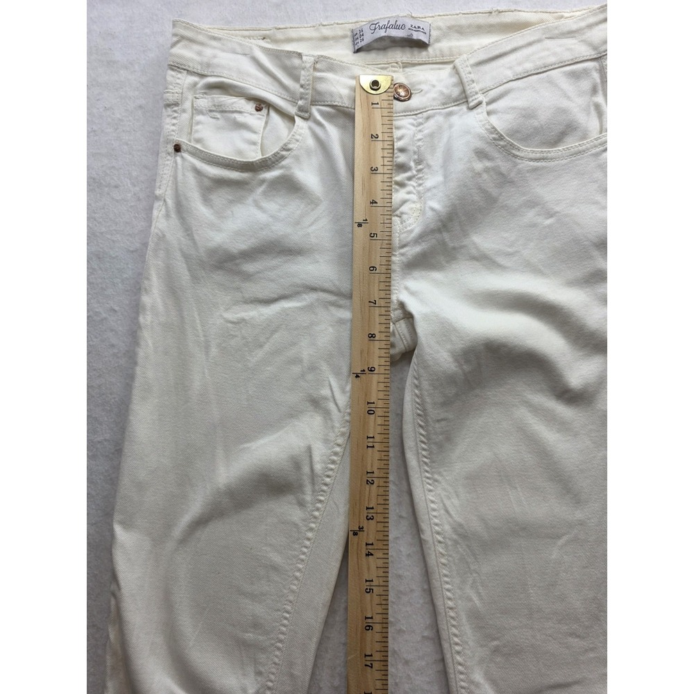 Zara Frafalue Women's Ivory Colored Skinny Leg Jeans Pants. Size 4 - Picture 7 of 8